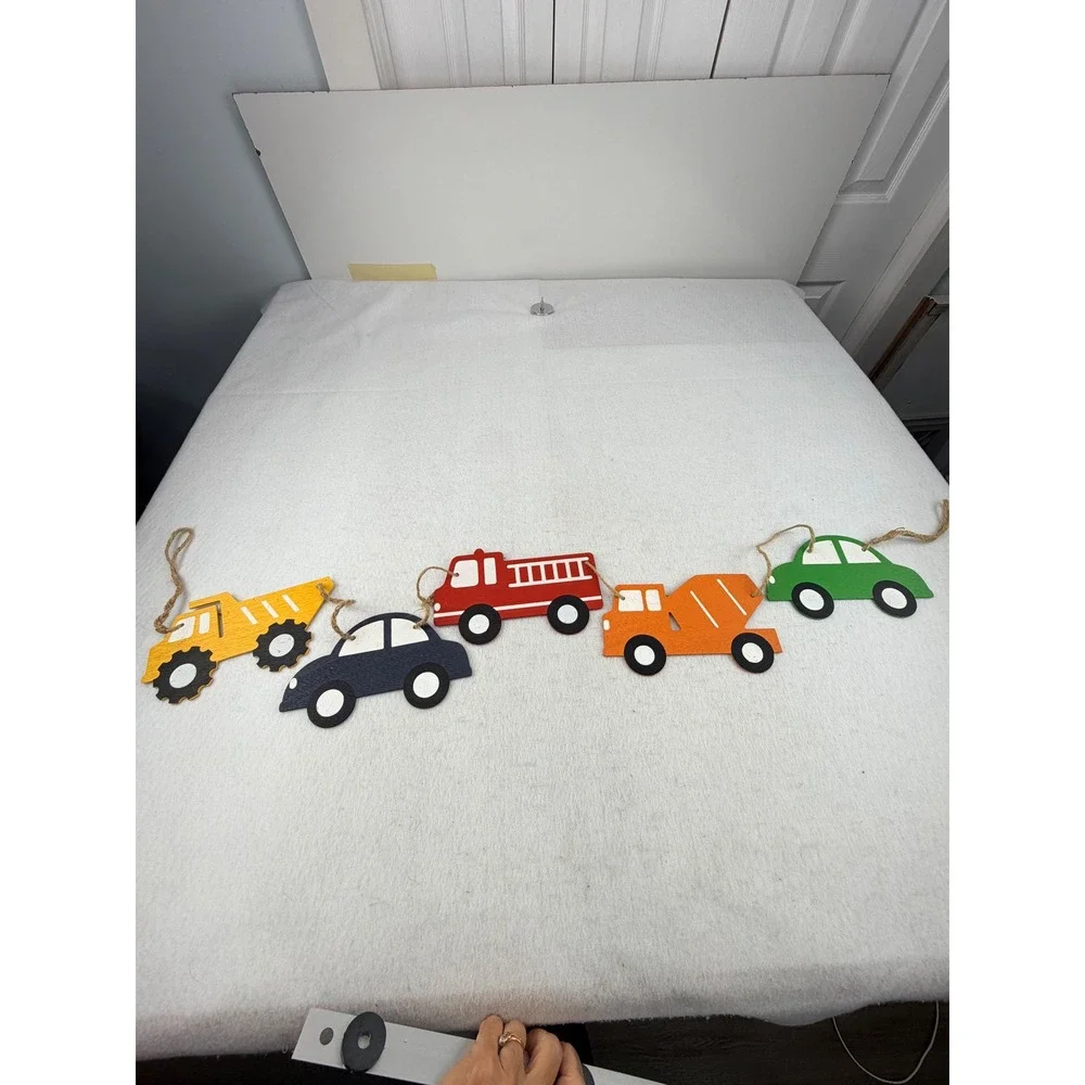 Hobby Lobby Wooden Cars Trucks Garland Kids Room Nursery Decor Vehicle Banner